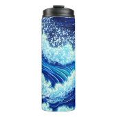 Bouteilles Isothermes Vagues de l'océan bleu (Devant)