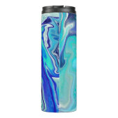 Bouteilles Isothermes Vagues de marbre bleu et Turquoise (Dos)