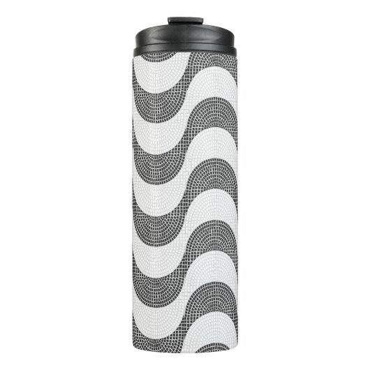 Bouteilles Isothermes vagues noires et blanches en pavé portugais (Devant)