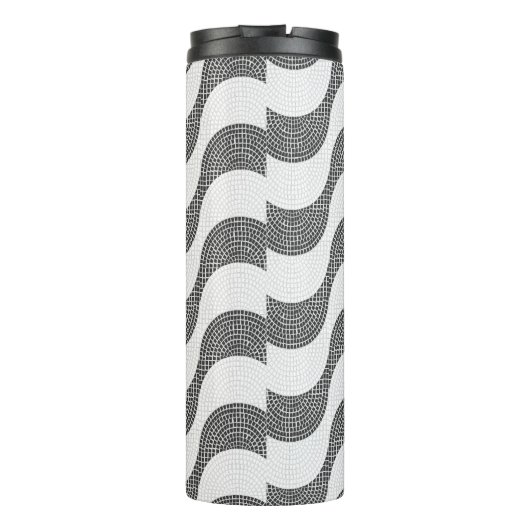 Bouteilles Isothermes vagues noires et blanches en pavé portugais (Dos)
