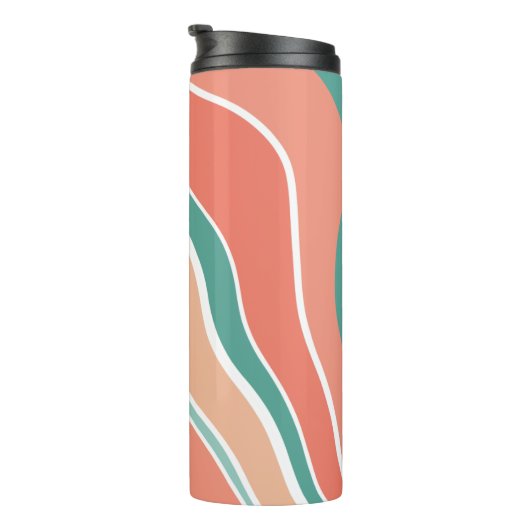 Bouteilles Isothermes Vagues rétro - Orange et vert (Tourné sur la droite)
