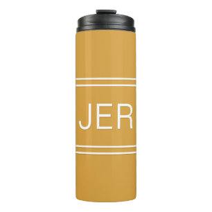Bouteilles Isothermes Vaisselle de voyage élégante avec monogramme jaune