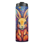 Bouteilles Isothermes Valentine Bunny Flowers coeur violet (Devant)