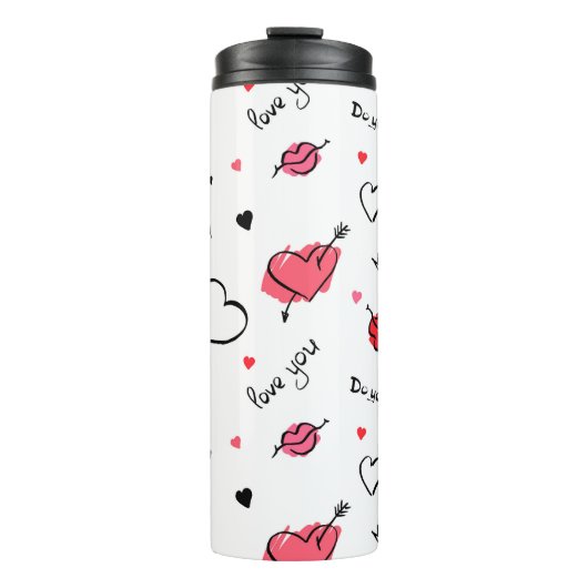 Bouteilles Isothermes Valentine's Hearts Arrow sans couture (Devant)