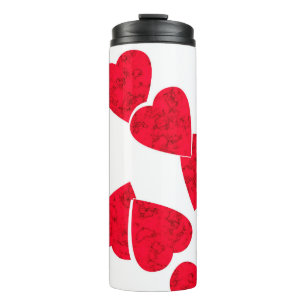 Bouteilles Isothermes Valentines invisibles Jour coeur rouge blanc motif