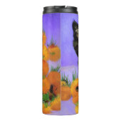 Bouteilles Isothermes Van Gogh Kitten noir avec des tournesols (Dos)