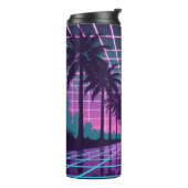 Bouteilles Isothermes Vaporwave 80s Neon Grid Synthwave Art Poster (Tourné sur la gauche)