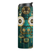 Bouteilles Isothermes Veille bijoux Steampunk sur un Arrière - plan vert (Tourné sur la gauche)