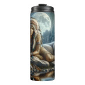 Bouteilles Isothermes Veillée Lune : Femme et Loup. (Devant)