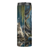 Bouteilles Isothermes Veillée Lune : Femme et Loup. (Dos)