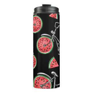 Bouteilles Isothermes Vélos à roue de pastèque, motif d'été.