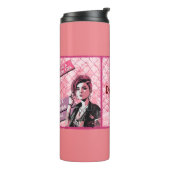 Bouteilles Isothermes Vendredi Girl in Monday World. Nom modifiable (Tourné sur la gauche)