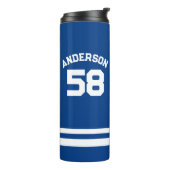 Bouteilles Isothermes Ventilateur sportif Blue Custom Name & Number (Tourné sur la gauche)