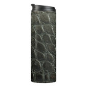 Bouteilles Isothermes Véritable alligator noir texture cuir, gros plan  (Tourné sur la droite)