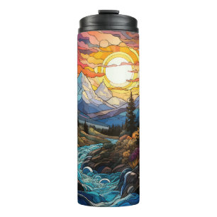 Bouteilles Isothermes Verre tendu Vue Montagne Tumbler