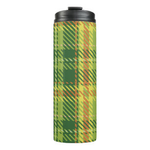 BOUTEILLES ISOTHERMES VERT ET ORANGE MOTIFS PLAID IRLANDAIS