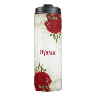 Bouteilles Isothermes Vert floral blanc rouge