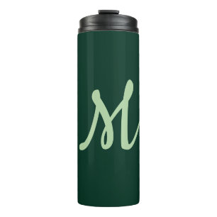 Bouteilles Isothermes Vert foncé uni élégant moderne monogramme propre n