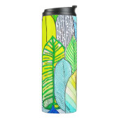 Bouteilles Isothermes Vert Jaune mignon Moderne Tropical Boho Feuille (Tourné sur la gauche)