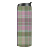 Bouteilles Isothermes Vert, tartan classique lilas. (Tourné sur la gauche)