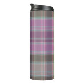 Bouteilles Isothermes Vert, tartan classique lilas. (Tourné sur la droite)