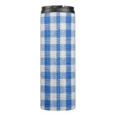 Bouteilles Isothermes Vêtements de table recouverts de blanc bleu. (Dos)