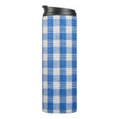 Bouteilles Isothermes Vêtements de table recouverts de blanc bleu. (Tourné sur la droite)