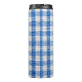 Bouteilles Isothermes Vêtements de table recouverts de blanc bleu. (Dos)