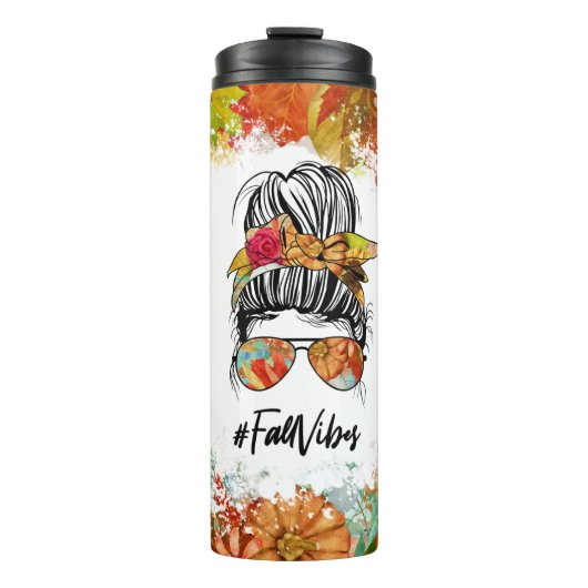Bouteilles Isothermes Vibes d'automne Messy Bun (Devant)