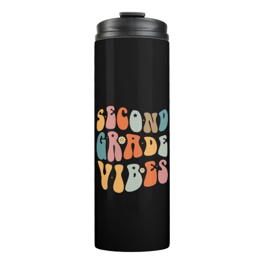 Bouteilles Isothermes Vibes De Deuxième Année Retour À L'École Super (Devant)