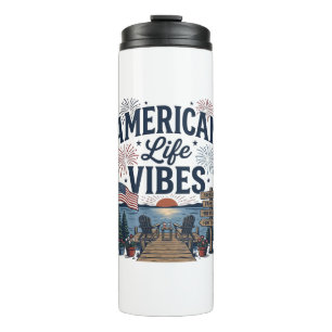 Bouteilles Isothermes Vibes de la vie américaine T-shirt vectoriel du la