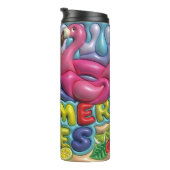 Bouteilles Isothermes Vibes d'été 3d Fruits gonflés et Flamant rose (Tourné sur la droite)
