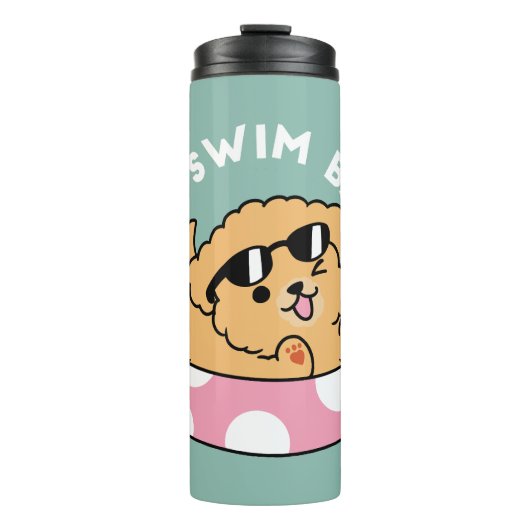 Bouteilles Isothermes Vibes d'été Chien - Chiot flottant avec lunettes d (Devant)
