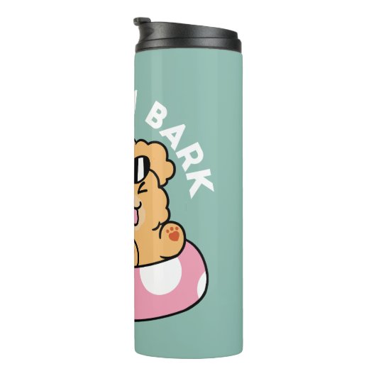 Bouteilles Isothermes Vibes d'été Chien - Chiot flottant avec lunettes d (Tourné sur la droite)