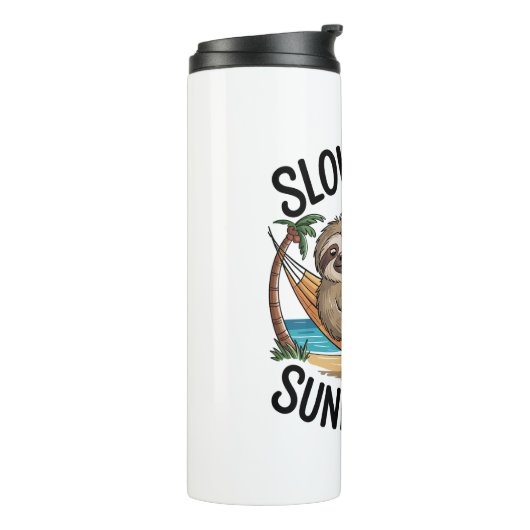 Bouteilles Isothermes Vibes d'été Sloth Funny Lazy Float (Tourné sur la gauche)