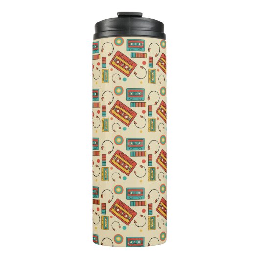 Bouteilles Isothermes Vibes rétro - 1980 Cassette Tapes Motif (Devant)