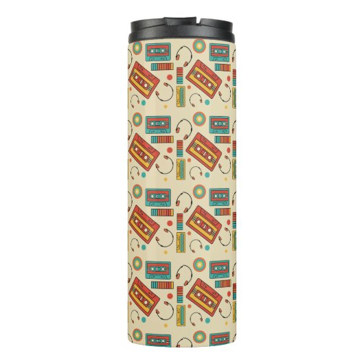 Bouteilles Isothermes Vibes rétro - 1980 Cassette Tapes Motif (Dos)