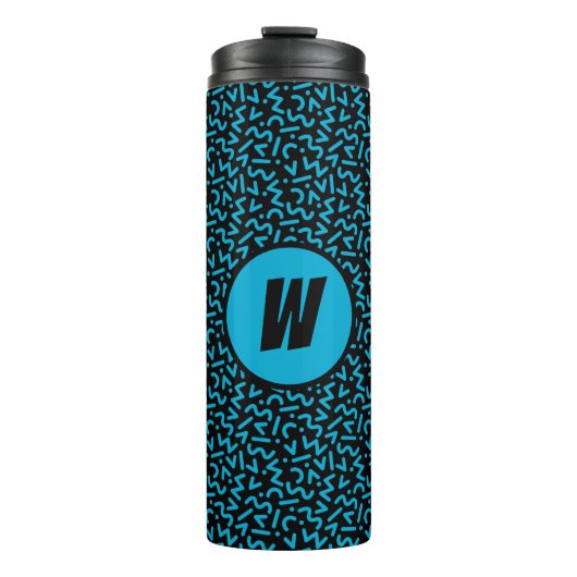 Bouteilles Isothermes Vibes Retro Monogram Neon Blue 80s (Devant)