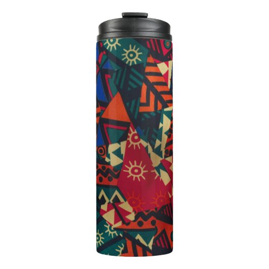 Bouteilles Isothermes Vibrant African Geometric Tribal Abstract Pattern (Devant)