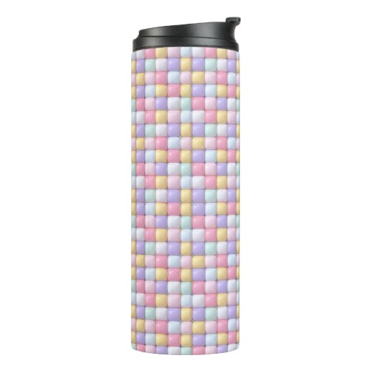 Bouteilles Isothermes Vibrant Candy Pattern | Pastel Bubble Gum (Tourné sur la gauche)