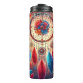 Bouteilles Isothermes Vibrant Dreamcatcher avec Roses et plumes (Devant)