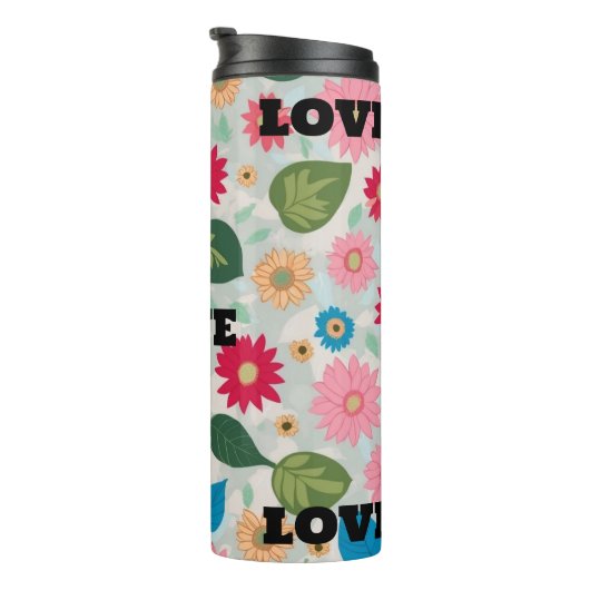 Bouteilles Isothermes Vibrant Floral Garden Seamless Pattern - Cheerful (Tourné sur la droite)