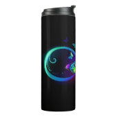 Bouteilles Isothermes Vibrant infinity with rainbow butterfly on black (Tourné sur la gauche)