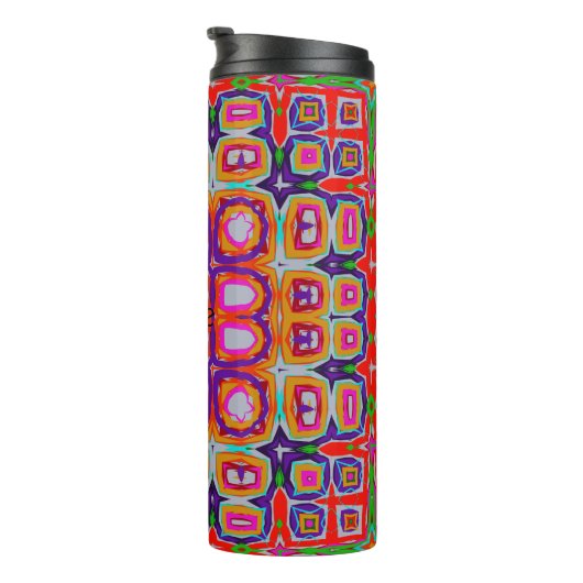 Bouteilles Isothermes Vibrant rose orange Abstrait Motif Kaleidoscope (Tourné sur la droite)