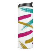 Bouteilles Isothermes Vibrant Strokes,Teal, Magenta & Mustard pattern (Tourné sur la gauche)