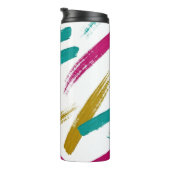 Bouteilles Isothermes Vibrant Strokes,Teal, Magenta & Mustard pattern (Tourné sur la droite)