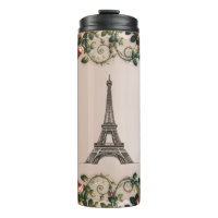 Vignes de roses roses de Paris Tour Eiffel shabby