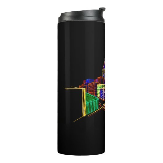 Bouteilles Isothermes Ville animée (Tourné sur la gauche)