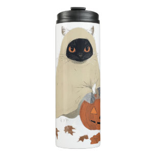 Bouteilles Isothermes Vintage 90s Chat noir Citrouille Halloween Éffraya