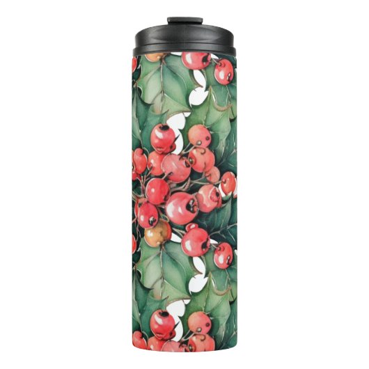 Bouteilles Isothermes Vintage aquarelle sainte baies feuilles (Devant)